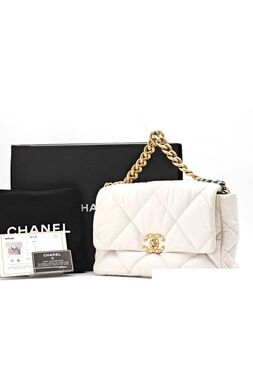 Chanel Lambskin Chanel 19 Mini Bag Flap White